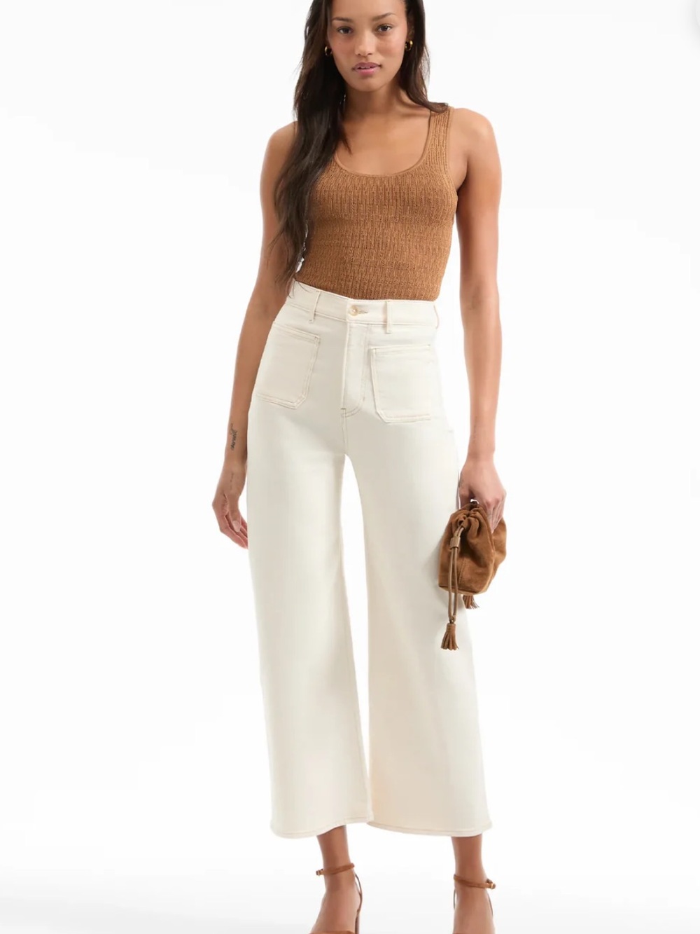 Veronica Beard Taylor Patch Pocket Wide Leg Jeans 28